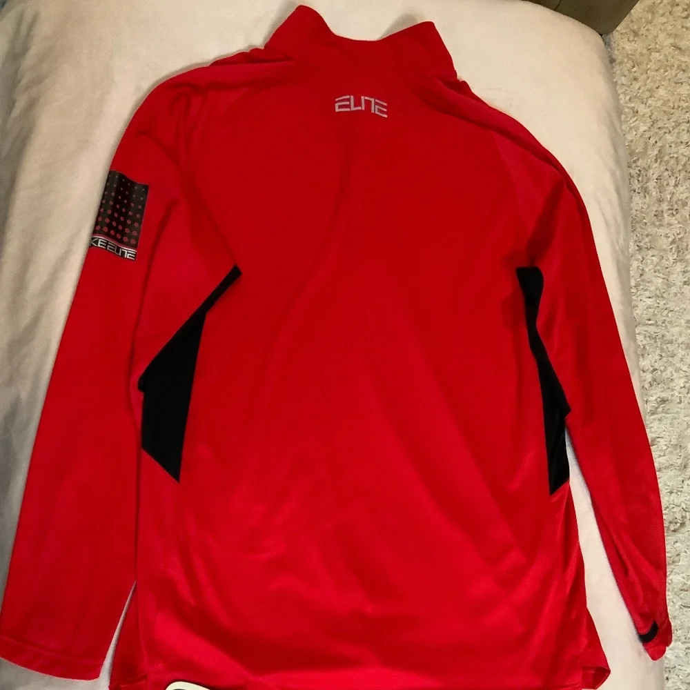 Nike Red Black L  Elite Dri Fit, Long Sleeve 1/4 Zip Golf Gym Workout Travel